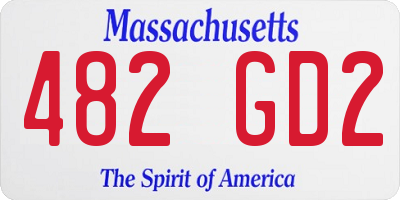 MA license plate 482GD2