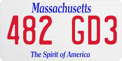 MA license plate 482GD3