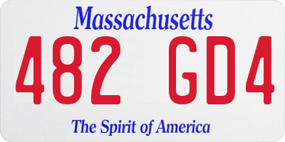 MA license plate 482GD4