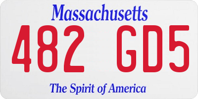 MA license plate 482GD5