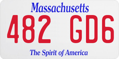 MA license plate 482GD6