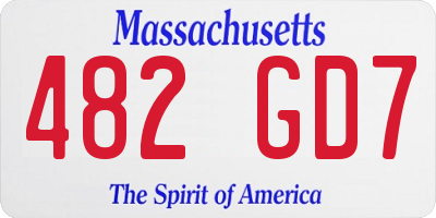 MA license plate 482GD7