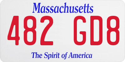 MA license plate 482GD8