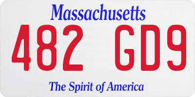 MA license plate 482GD9