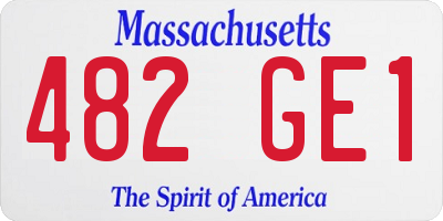 MA license plate 482GE1