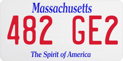 MA license plate 482GE2