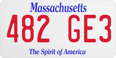 MA license plate 482GE3