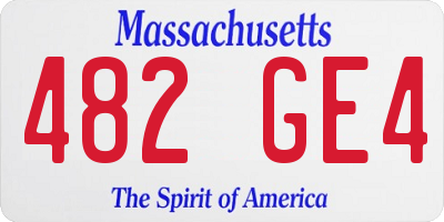 MA license plate 482GE4