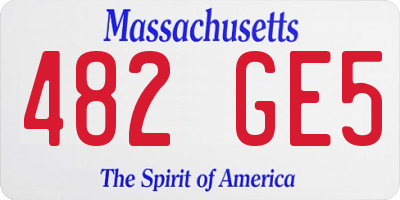 MA license plate 482GE5