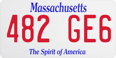 MA license plate 482GE6