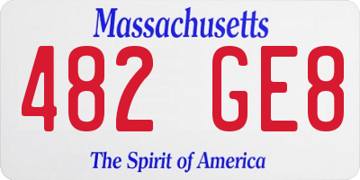 MA license plate 482GE8