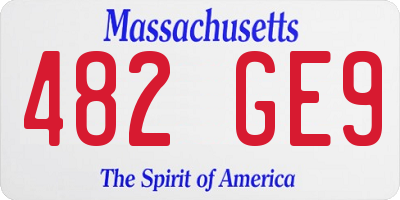 MA license plate 482GE9