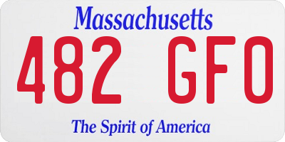 MA license plate 482GF0