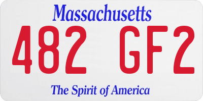 MA license plate 482GF2