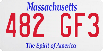MA license plate 482GF3