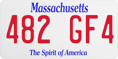 MA license plate 482GF4