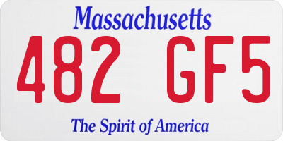MA license plate 482GF5