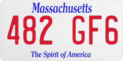 MA license plate 482GF6