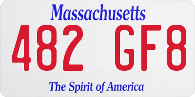 MA license plate 482GF8