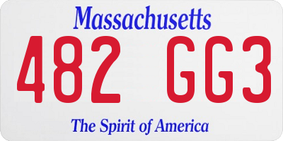 MA license plate 482GG3
