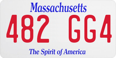 MA license plate 482GG4
