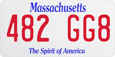 MA license plate 482GG8