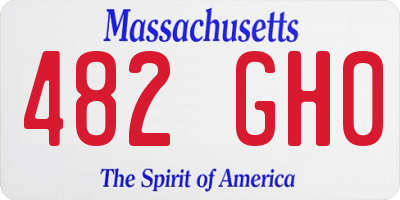 MA license plate 482GH0