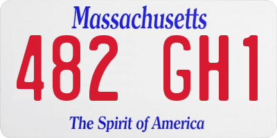 MA license plate 482GH1