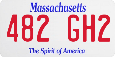 MA license plate 482GH2
