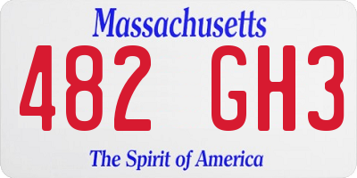 MA license plate 482GH3