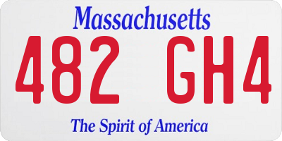 MA license plate 482GH4
