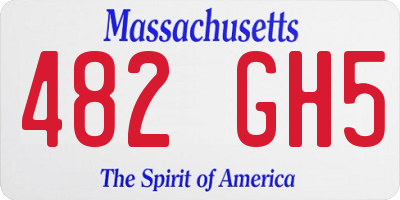 MA license plate 482GH5