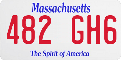 MA license plate 482GH6