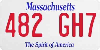MA license plate 482GH7