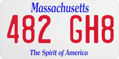 MA license plate 482GH8