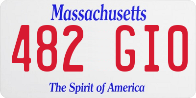 MA license plate 482GI0
