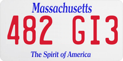 MA license plate 482GI3
