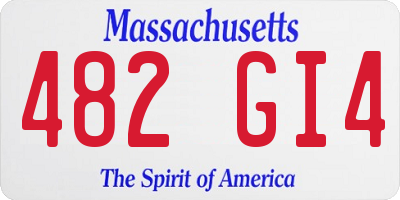 MA license plate 482GI4