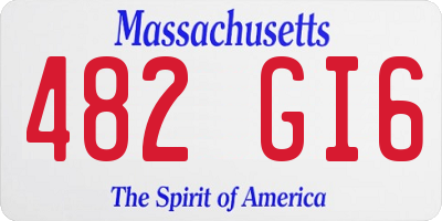 MA license plate 482GI6