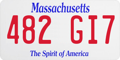 MA license plate 482GI7