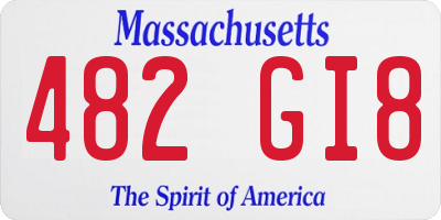 MA license plate 482GI8