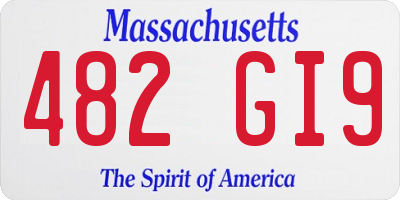 MA license plate 482GI9