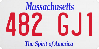 MA license plate 482GJ1