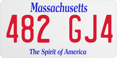 MA license plate 482GJ4