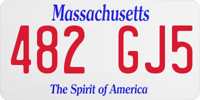 MA license plate 482GJ5