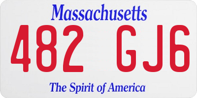 MA license plate 482GJ6