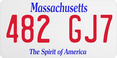 MA license plate 482GJ7