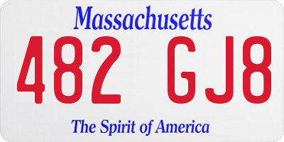 MA license plate 482GJ8