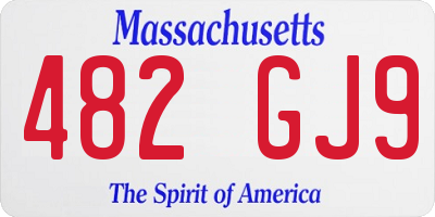 MA license plate 482GJ9