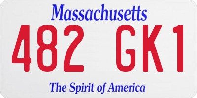 MA license plate 482GK1
